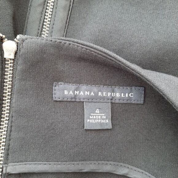 BANANA REPUBLIC | Bi-Stretch Square Neckline Sheath Dress Knee Length LBD Sz 4 - Picture 13 of 14